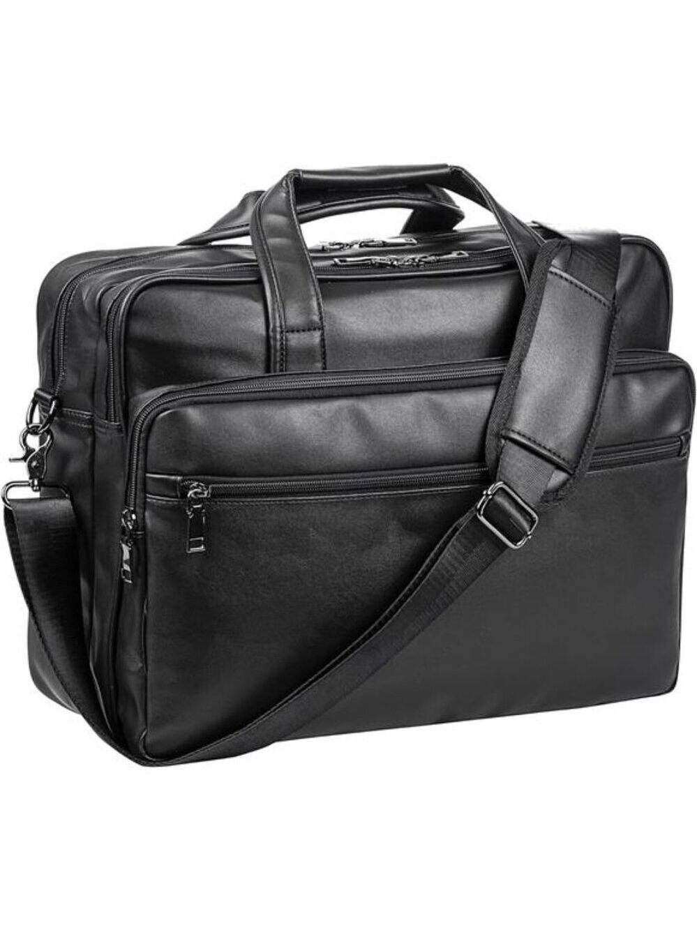 Mens Leather Laptop Bag 15.6 17.3 Inch Messenger Briefcase Computer Shoulder